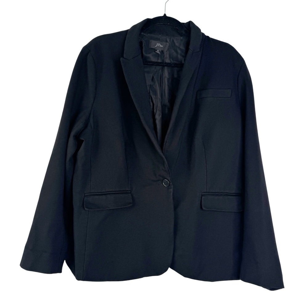 J. Crew Plus Size Career Blazer in Stretchy Cotton Black Size 20 J8062 FA18‎